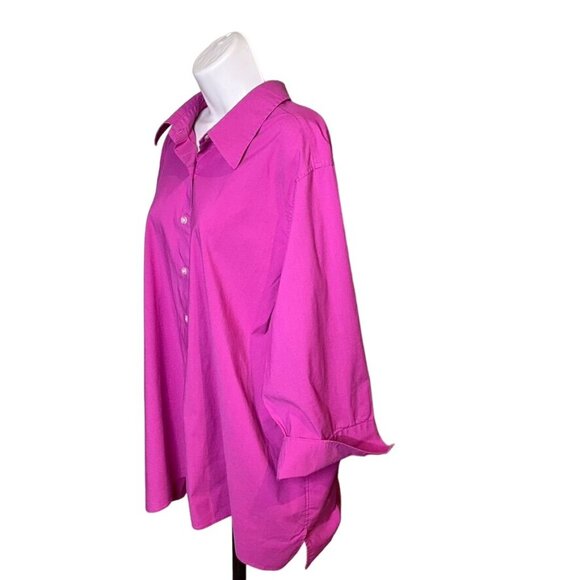 Lands End Womens Button Down Pink Shirt Wing Cuffs Plus Size 26W u - Picture 3 of 8